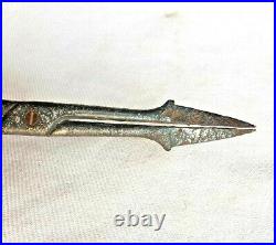 1800s Old Vintage Antique Iron Rare Silver Coated Bullet Extracting Medical Tool