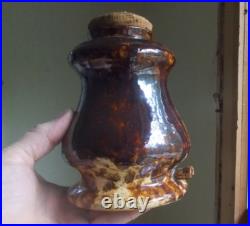 1850s BENNINGTON ROCKINGHAM CROUP KETTLE MEDICAL INHALER WithORIGINAL 2 TUBE TOP 1850s BENNINGTON ROCKINGHAM CROUP KETTLE MEDICAL INHALER WithORIGINAL 2 TUBE TOP