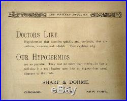 1896 Sharp & Dohme Hypodermic Needles Medical Equipment Vtg Print Advertising