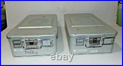 2 Medical Supply Metal Trays with Lids DBP Germany