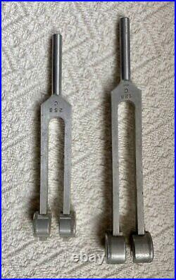 2 Tuning Forks Medical Doctor Equipment Aluminum Vintage
