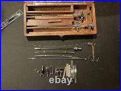 3 Vintage American Cystoscope Makers Inc. Wood Boxes With Medical Equipment