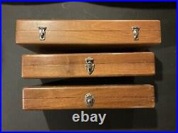 3 Vintage American Cystoscope Makers Inc. Wood Boxes With Medical Equipment