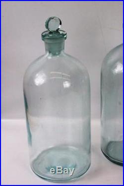 4 Antique Aqua GlassMedicineApothecaryChemistVintage PharmacyPoison Bottles