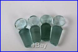 4 Antique Aqua GlassMedicineApothecaryChemistVintage PharmacyPoison Bottles