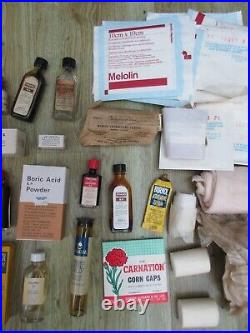 71 Vintage 1950s-1970s First Aid items Bottles Lotions Dressings medical Boots