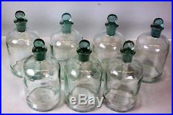 7 Antique Aqua GlassMedicineApothecaryChemistVintage PharmacyPoison Bottles