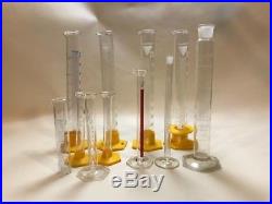 85 piece Pyrex glass lot Beakers, Flasks, Graduated Cylinder, Vintage Test Tube