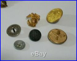 95 Vintage Military Medical Equipment Brass Metal Buttons Lot-Waterburry