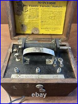 ANTIQUE McIntosh Family Faradic Battery Chicago Illinois RARE MEDICAL EQUIPMENT