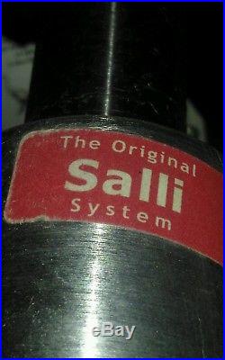 A SALLI Ergonomic Divided Leather Salli Saddle Stool Chair Finland vintage