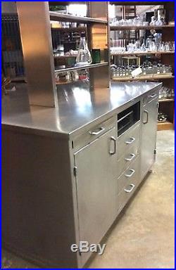Amazing Vintage Double-sided Stainless Steel Island Made by Atlantic Alloy