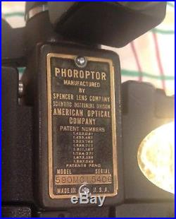 American Optical Spencer Lens Co. 590 MC Phoroptor Vintage Antique