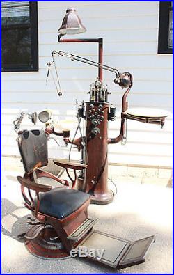 Antique 1920's Vintage Ritter Dentist Dental Tattoo Barber Chair Tools Steampunk