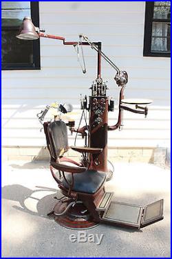 Antique 1920's Vintage Ritter Dentist Dental Tattoo Barber Chair Tools Steampunk