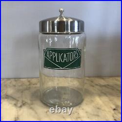 Antique Apothecary Glass Jar 1940s Art Deco Kalon by Profex USA Applicators