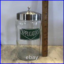 Antique Apothecary Glass Jar 1940s Art Deco Kalon by Profex USA Applicators