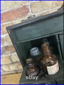 Antique Doctors Case with Medical Equipment and Medicine Bottles, c early 1900's