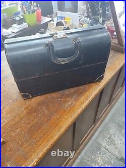 Antique Doctors Medical Bag With Small Medical Supplies