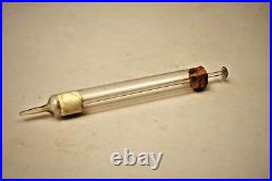 Antique Glass Medical Syringe with Wooden Stopper Early Medical Instrument