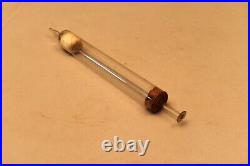 Antique Glass Medical Syringe with Wooden Stopper Early Medical Instrument