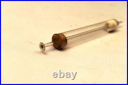 Antique Glass Medical Syringe with Wooden Stopper Early Medical Instrument