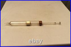 Antique Glass Medical Syringe with Wooden Stopper Early Medical Instrument