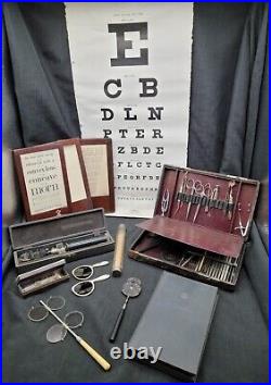 Antique LOT Medical OPHTHALMOLOGY EQUIPMENT Optometry Tool Instrument EYE DOCTOR