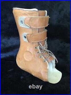 Antique Leather Boot Foot Ankle Brace! Very Cool