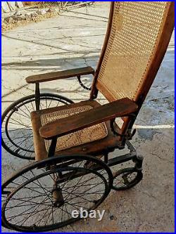 Antique Medical Equipment / Antique Wooden Wheelchair 1875-1900
