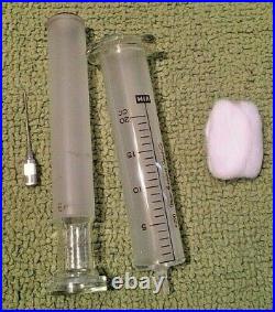 Antique Medical Equipment Pipettes Blood Diluting Gonorrhea Test & Glass Syringe