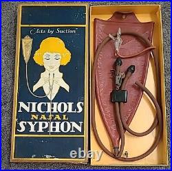 Antique NICHOLS NASAL SYPHON 1926 Medical Equipment In Box Complete