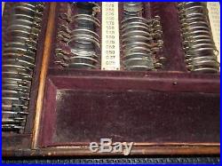 Antique OPTICAL TRIAL LENS SET Medical Optometrist Equipment Old Vtg Medicine