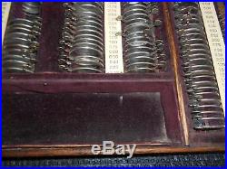 Antique OPTICAL TRIAL LENS SET Medical Optometrist Equipment Old Vtg Medicine