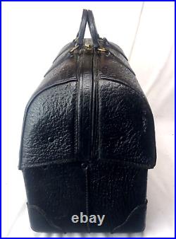 Antique Schell Emdee Walrus Hide Leather Medical Doctor Bag Orig. Exam Equipment