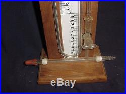 Antique VINTAGE ACE GLASS MANOMETER Wooden Stand