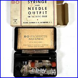 B-D Syringe outfit vintage 67E bakelite case medical in original box J