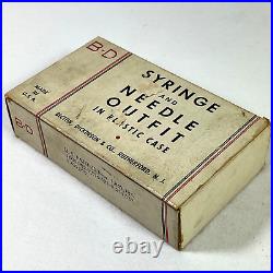 B-D Syringe outfit vintage 67E bakelite case medical in original box J