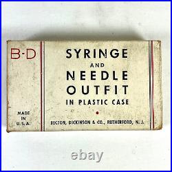 B-D Syringe outfit vintage 67E bakelite case medical in original box J