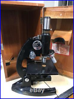 Bausch & Lomb Binocular Microscope & Wood Case, Vintage