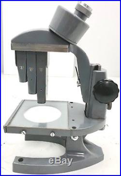 Bausch & Lomb Stereo vintage Microscope 3 sliding 2x, 4x, 7.5x Objective, 10x W. F