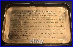 Boy Scouts of America First Aid Kit Metal Tin Box with Belt Hooks Vintage