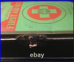 Boy Scouts of America First Aid Kit Metal Tin Box with Belt Hooks Vintage