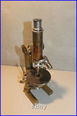 C. Reichert Wien Microscope Brass Vintage Old Mikroskop Austria Objective
