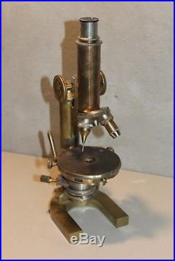 C. Reichert Wien Microscope Brass Vintage Old Mikroskop Austria Objective