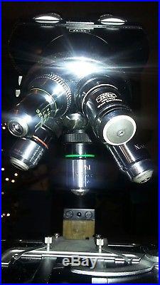Carl Zeiss Vintage Binocular Microscope 5 plus Objective Lenses