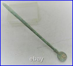 Circa 300ad Ancient Roman Bronze Medical Spoon Or Tool Surgical Equipment (coa)
