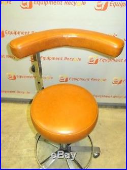 Del Tube Vintage Medical Dental & Assistant Chair Stool Set Adjustable Ratchet