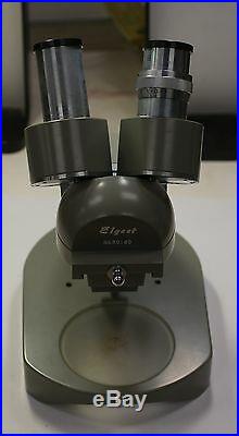 Elgeet Vintage Microscope NO. 60160 W. 15X T. S. C with Box Carrying Case