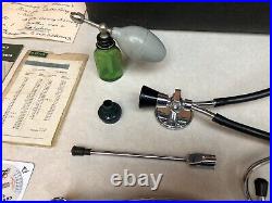 Emdee Schell Large Leather Doctor's Bag And Medical Equipment Lot! Vintage